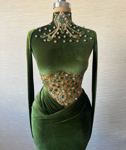 Emerald Velvet Enchantment Gown