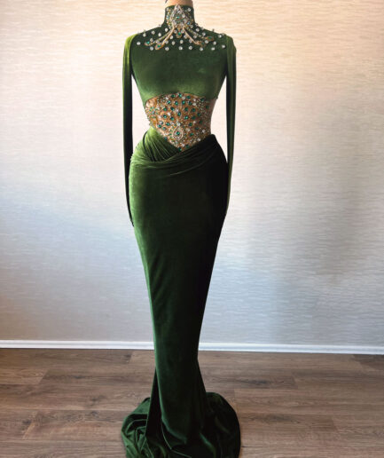 Emerald Velvet Enchantment Gown